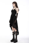 Gothic sexy ruffle low neckline dovetail lace dress DW691