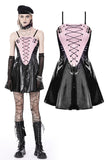 Punk pink locomotive rebel shiny mini dress DW722