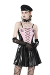 Punk pink locomotive rebel shiny mini dress DW722