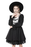 Black white frilly doll dress DW731