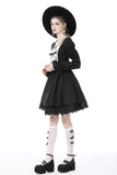 Black white frilly doll dress DW731