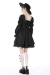 Black white frilly doll dress DW731