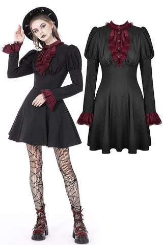 Blood clan preppy frilly collar dress DW733