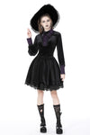 Witch college purple shirt collar velvet dress DW745