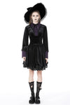 Witch college purple shirt collar velvet dress DW745