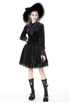 Witch college purple shirt collar velvet dress DW745