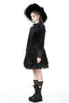 Witch college purple shirt collar velvet dress DW745