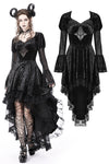 Spider Queen high low velvet dress DW749