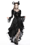 Spider Queen high low velvet dress DW749