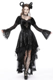 Spider Queen high low velvet dress DW749