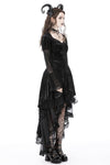 Spider Queen high low velvet dress DW749