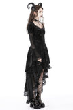 Spider Queen high low velvet dress DW749