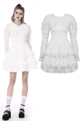 White angel frilly dress DW756