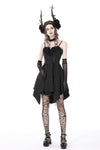 Gothic lady ruffle bust strap dress DW763