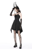 Gothic lady ruffle bust strap dress DW763