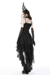 Gothic ghost frilly lace high low strap dress DW765