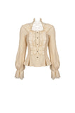 Steampunk lady lace up collar blouse IW080
