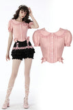 Pink princess heart button doll collar blouse IW090