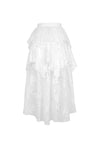 Punk Whiteite irregular lace cocktail skirt KW159 - Gothlolibeauty