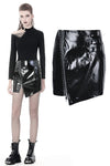 Punk shinning irregular PU short skirt KW160 - Gothlolibeauty