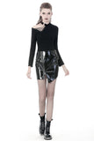 Punk shinning irregular PU short skirt KW160 - Gothlolibeauty