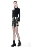 Punk shinning irregular PU short skirt KW160 - Gothlolibeauty