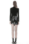 Punk shinning irregular PU short skirt KW160 - Gothlolibeauty