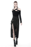 Punk sexy slit irregular long skirt KW161 - Gothlolibeauty