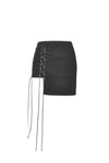 Punk moto side rope up mini skirt KW181