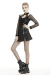 Punk metal chain decorative pleated mini skirt KW182