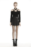 Punk metal chain decorative pleated mini skirt KW182