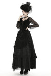 Gothic queen ruffle long velvet skirt KW187