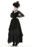 Gothic queen ruffle long velvet skirt KW187