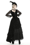 Gothic queen ruffle long velvet skirt KW187