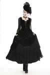 Gothic queen ruffle long velvet skirt KW187