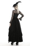 Gothic queen ruffle long velvet skirt KW187