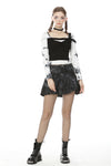 Punk tiepins tie-dyed short skirt KW190