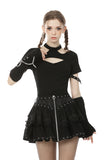 Harajuku punk subculture metal lace short skirt KW191