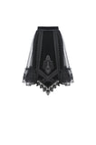 Gothic lolita velvet mesh splicing short skirt KW194