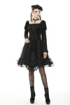 Gothic lolita velvet mesh splicing short skirt KW194