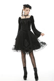 Gothic lolita velvet mesh splicing short skirt KW194