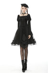 Gothic lolita velvet mesh splicing short skirt KW194