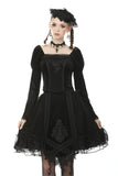 Gothic lolita velvet mesh splicing short skirt KW194