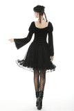 Gothic lolita velvet mesh splicing short skirt KW194