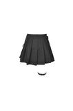 Punk rock locomotive irreqular pleated skirt KW195