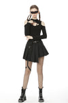 Punk rock locomotive irreqular pleated skirt KW195