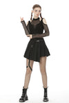 Punk rock locomotive irreqular pleated skirt KW195