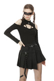 Punk rock locomotive irreqular pleated skirt KW195