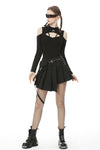 Punk rock locomotive irreqular pleated skirt KW195