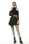 Punk rock locomotive irreqular pleated skirt KW195